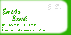 eniko bank business card